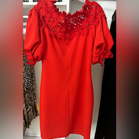 Hot Red Dress - worn once! 🔥 Still in excellent condition!! Classy!! XL 14/16 - Picture 10 of 13